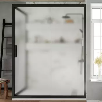 Душевой уголок STWORKI Эстерсунд 110x80 см профиль черный матовый, стекло матовое