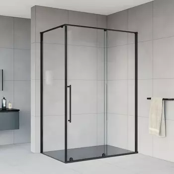 Душевой уголок Vincea Arno VSR-1A9012CLB 120x90, черный, стекло прозрачное