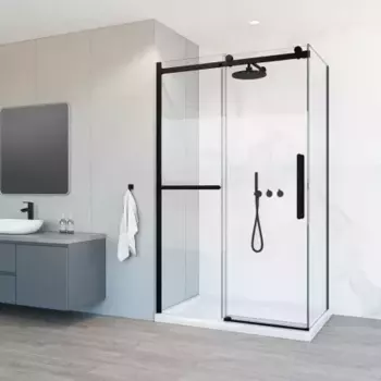 Душевой уголок Vincea Como Soft VSR-1CS9012CLB 120x90, черный, стекло прозрачное