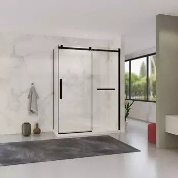 Душевой уголок Vincea Como Soft VSR-1CS9014CLB 140x90, черный, стекло прозрачное