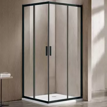 Душевой уголок Vincea Garda 100x90 VSS-1G9010CLB профиль черный, стекло прозрачное