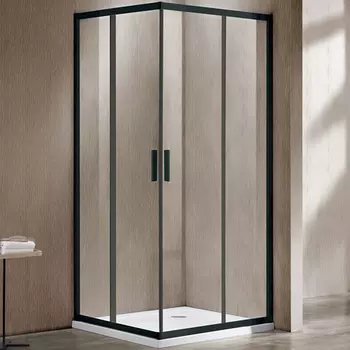 Душевой уголок Vincea Garda VSS-1G1111CLB 110x110, черный, стекло прозрачное