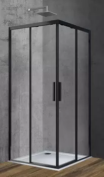 Душевой уголок Vincea Soft VSS-3SO100CLB, стекло прозрачное, черный