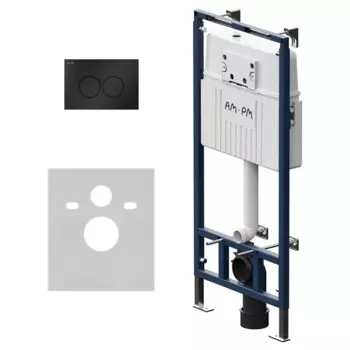 Инсталляция Am.Pm MasterFit I012710.0138 для подвесного унитаза, с клавишей ProC L механическая, черный матовый