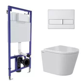 Инсталляция Berges Nonum с безободковым унитазом Vita Rimless, клавиша L2 хром матовый, комплект 043374