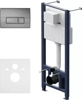 Инсталляция для подвесного унитаза AM.PM Pro I012704.8031 с кнопкой смыва никель матовый