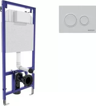 Инсталляция для подвесного унитаза Berges Wasserhaus 040261 с белой кнопкой смыва