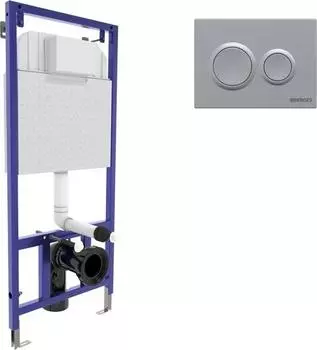 Инсталляция для подвесного унитаза Berges Wasserhaus 040262 с кнопкой смыва хром матовый