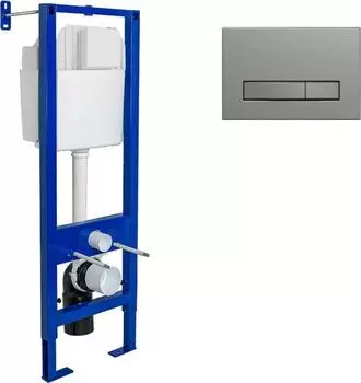 Инсталляция для подвесного унитаза Berges Wasserhaus 040345 с кнопкой смыва никель матовый