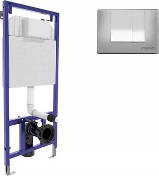 Инсталляция для подвесного унитаза Berges Wasserhaus Novum 040243 с кнопкой смыва хром глянец