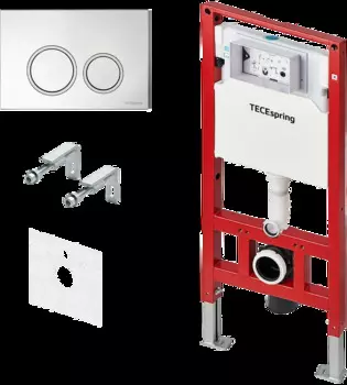 Инсталляция для унитазов Tece TECEspring S401101 4в1 с кнопкой смыва хром глянец