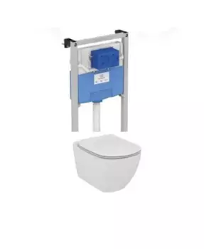 Инсталляция Ideal Standard T386801 с унитазом TESI AquaBlade T007901, сиденье микролифт, комплект