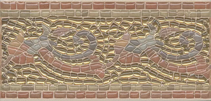 Керамическая плитка Kerama Marazzi Бордюр Виченца золото глянцевый 15х7,2