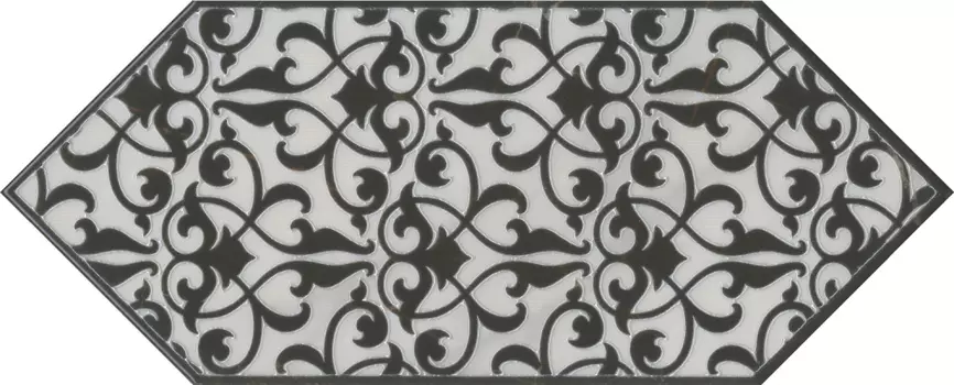 Керамическая плитка Kerama Marazzi Декор Келуш 2 черно-белый 14х34
