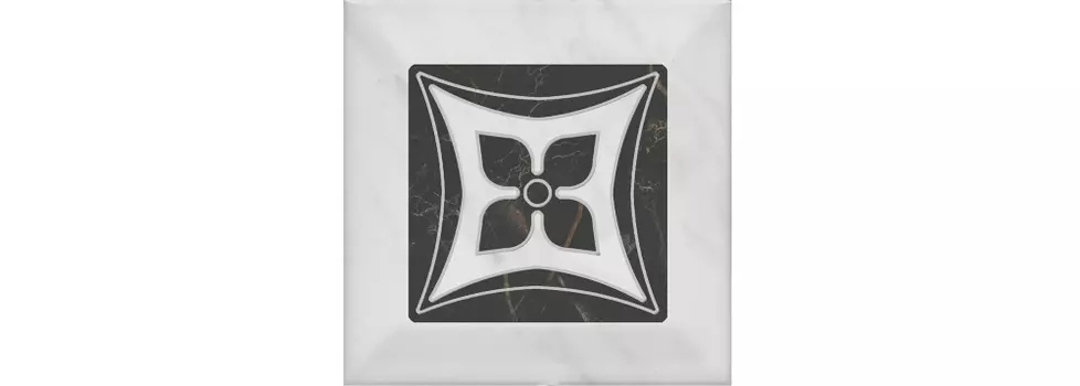 Керамическая плитка Kerama Marazzi Декор Келуш 2 грань черно-белый 9,8х9,8