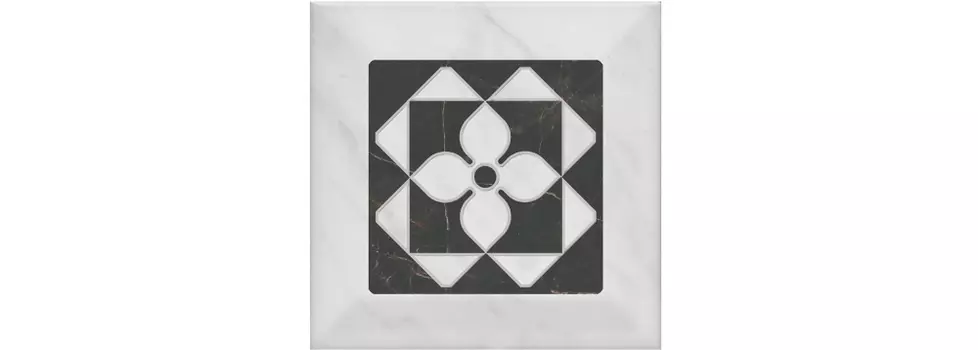 Керамическая плитка Kerama Marazzi Декор Келуш 3 грань черно-белый 9,8х9,8