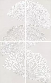 Керамическая плитка Kerama Marazzi Панно Мерлетто Кружево матовый (из 4 ч. разм. 25х40) 50х80