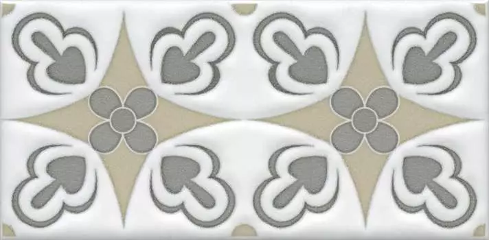 Керамическая плитка Kerama Marazzi STG\A620\16000 Декор Клемансо орнамент матовый 7,4х15