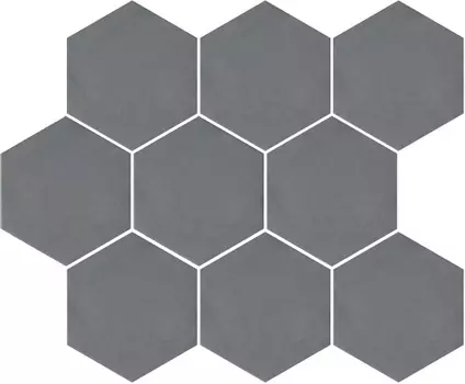Керамическая плитка Kerama Marazzi Тюрен серый темный матовый из 9 частей 12х10,4