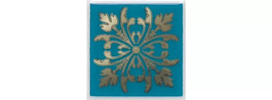 Керамическая плитка Kerama Marazzi Вставка Клемансо бирюзовый глянцевый 4,9х4,9