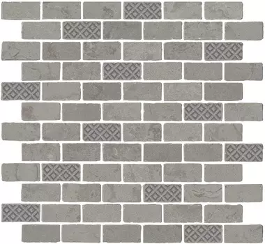 Керамогранит Kerama Marazzi Декор Про Лаймстоун Антика 3 мозаичный серый матовый 32х30