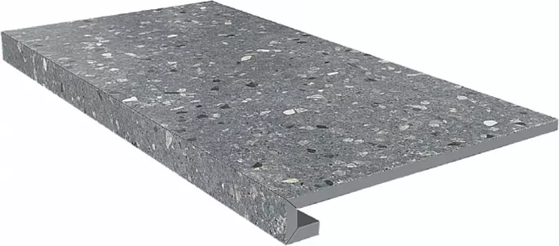 Керамогранит Kerama Marazzi SG632820R\GCF Ступень клееная Терраццо серый темный 33х60
