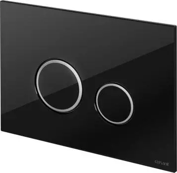 Кнопка смыва Cersanit Twins 64117, стекло, черный