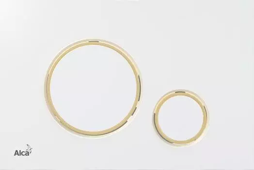 Кнопка смыва AlcaPlast THIN M775, белый/золото