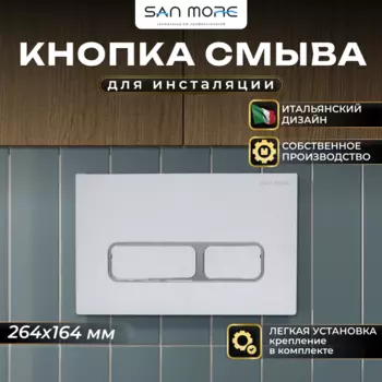 Кнопка смыва San More Celia SMB971906, серебро