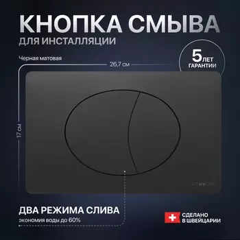 Кнопка смыва STWORKI 230858 черный матовый
