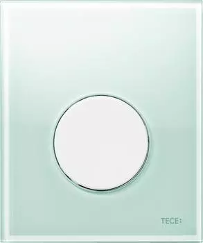 Кнопка смыва Tece Loop Urinal 9242651 зелёное стекло (кнопка белая)