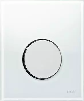 Кнопка смыва Tece Loop Urinal 9242660 белое стекло (кнопка хром)