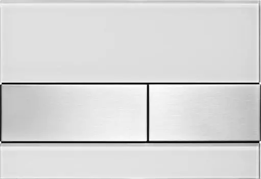 Кнопка смыва Tece Square 9240801 белое стекло (кнопка сатин)