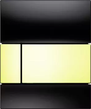 Кнопка смыва Tece Square Urinal 9242808 чёрное стекло (кнопка золото)