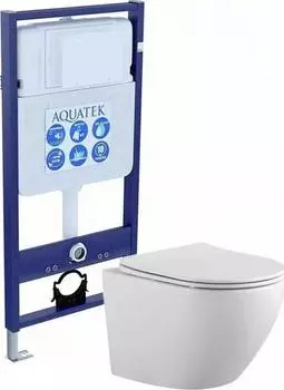 Комплект Aquatek унитаз с инсталляцией SET AQUATEK ЕВРОПА cm + сиденье с микролифтом