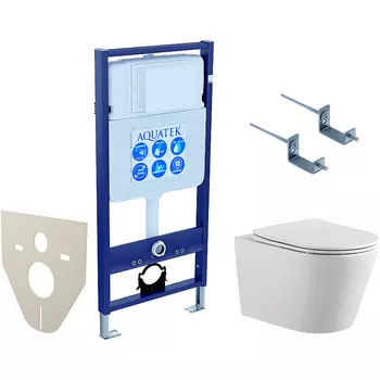 Комплект Aquatek унитаз с инсталляцией Set AQUATEK ВЕГА-KKI2 + сиденье с микролифтом