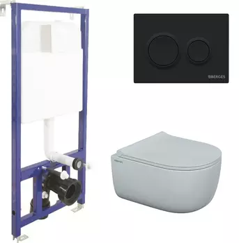 Комплект Berges Wasserhaus Novum 043311 кнопка черная soft touch