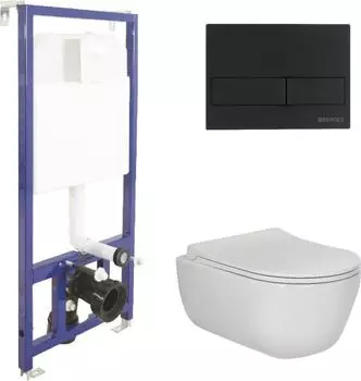 Комплект Berges Wasserhaus Novum 047215 кнопка чёрная