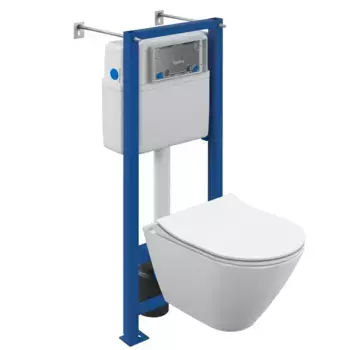 Комплект Cersanit: 64917 инсталляция Vector LP, с унитазом CITY SMART CO DPL EO slim LP, цвет белый, крышка микролифт