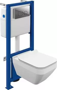 Комплект Cersanit Crea Cersanit Square CO DPL EO slim + Cersanit Link Pro + Cersanit Twins 64443, хром глянцевый