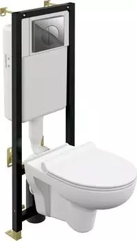 Комплект Cersanit Nature CO DPL EO slim + Cersanit Black + Cersanit Leon 64232, хром глянцевый