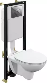 Комплект Cersanit Parva CO DPL EO + Cersanit Black + Cersanit Leon 64229, хром глянцевый