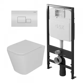 Комплект D&K Venice DS1511602 унитаз + инсталляция + клавиша,белый