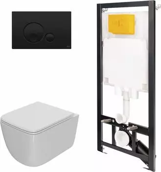 Комплект инсталляции OLI 80 ECO + кнопка Globe, OLI + Унитаз Point Меркурий