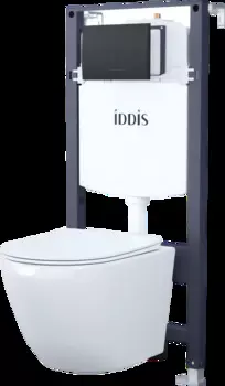 Комплект инсталляция IDDIS BASBQ02i73 с подвесным унитазом и кнопкой смыва