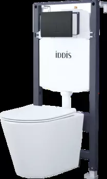 Комплект инсталляция IDDIS BASC020i73 с подвесным унитазом и кнопкой смыва