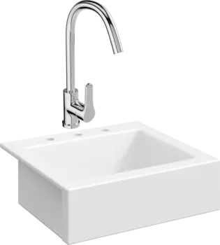 Комплект Мойка кухонная Domaci Сиена 50166-101 с 3 отверстиями, белый глянец + Смеситель Ливорно