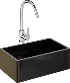 Комплект Мойка кухонная Domaci Сиена 50276-110 черная матовая + Смеситель Ливорно