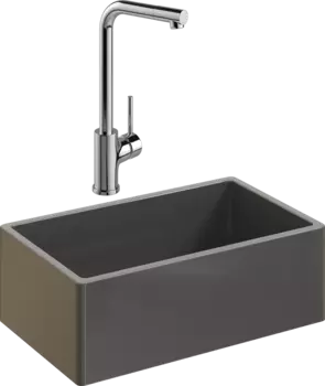 Комплект Мойка кухонная Domaci Сиена 50276-112 антрацит + Смеситель Ливорно