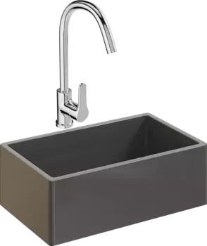 Комплект Мойка кухонная Domaci Сиена 50276-112 антрацит + Смеситель Ливорно